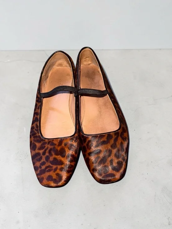 Madewell The Greta Ballet Flat Leopard Calf Hair Mary Jane Flats - Picture 2 of 6